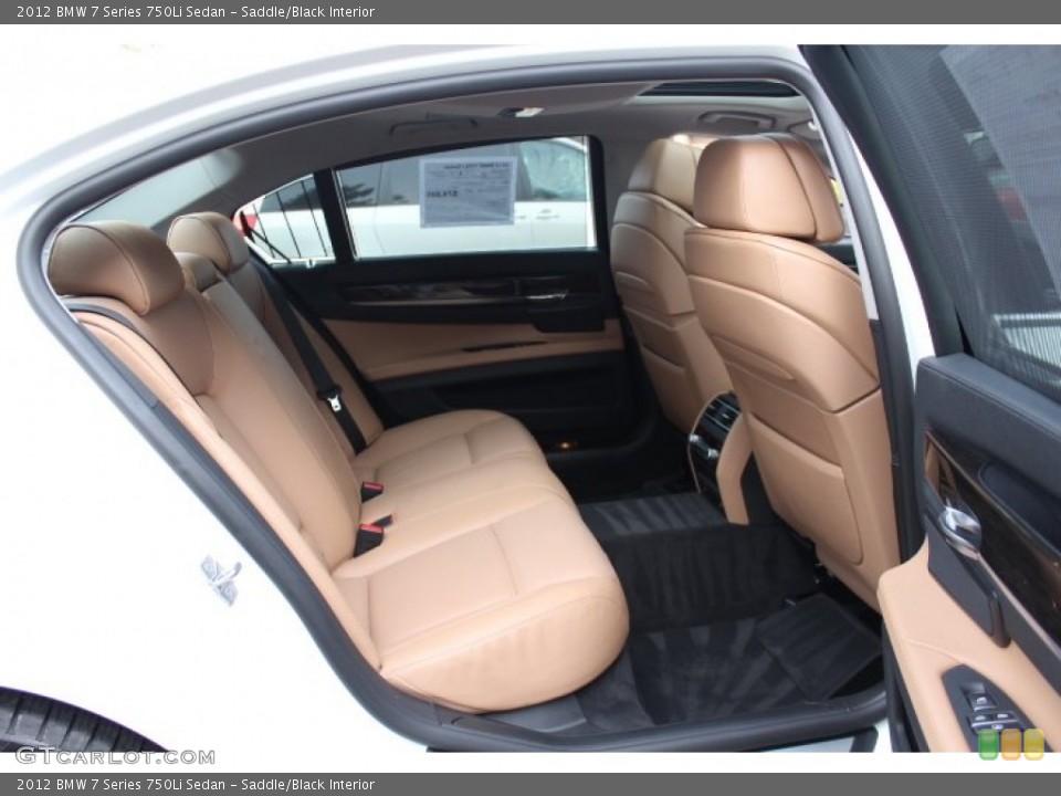 Saddle/Black Interior Rear Seat for the 2012 BMW 7 Series 750Li Sedan #73641651