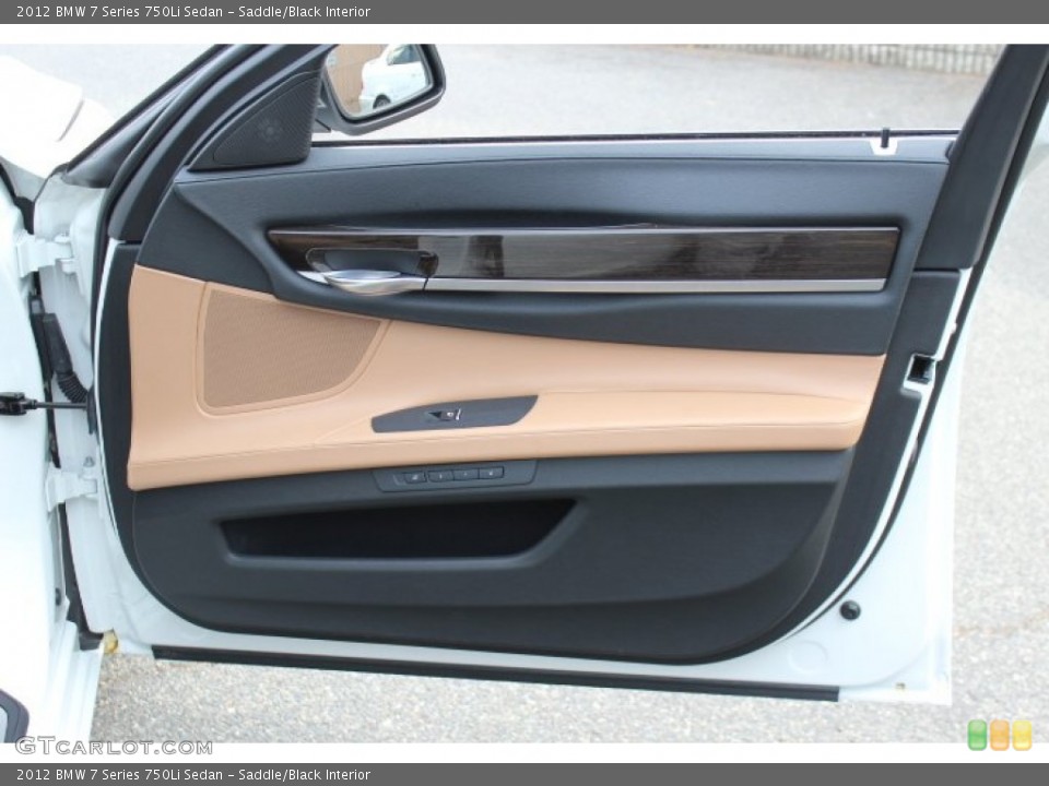 Saddle/Black Interior Door Panel for the 2012 BMW 7 Series 750Li Sedan #73641674
