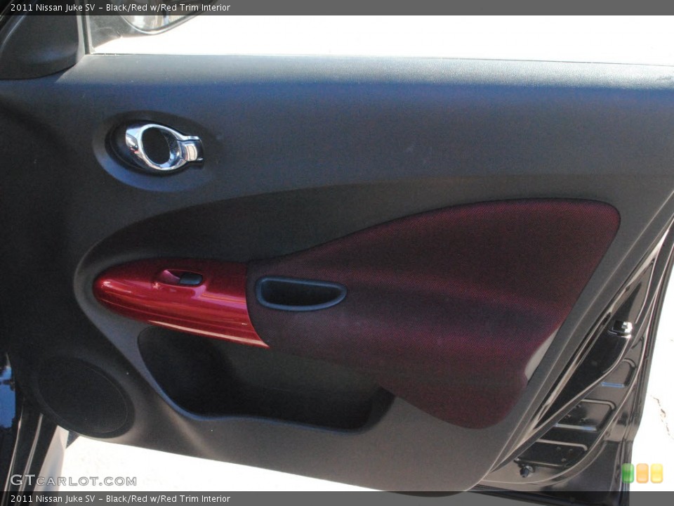Black/Red w/Red Trim Interior Door Panel for the 2011 Nissan Juke SV #73645896