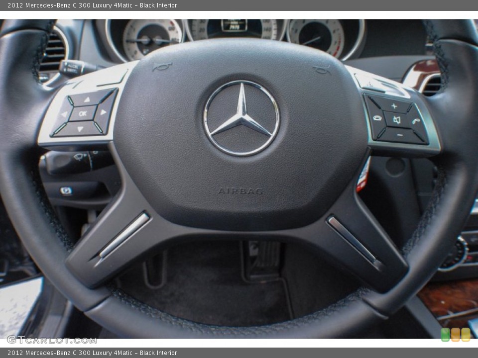 Black Interior Steering Wheel for the 2012 Mercedes-Benz C 300 Luxury 4Matic #73648384