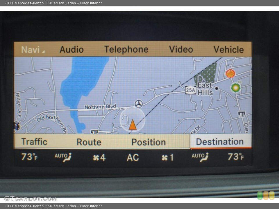 Black Interior Navigation for the 2011 Mercedes-Benz S 550 4Matic Sedan #73650498