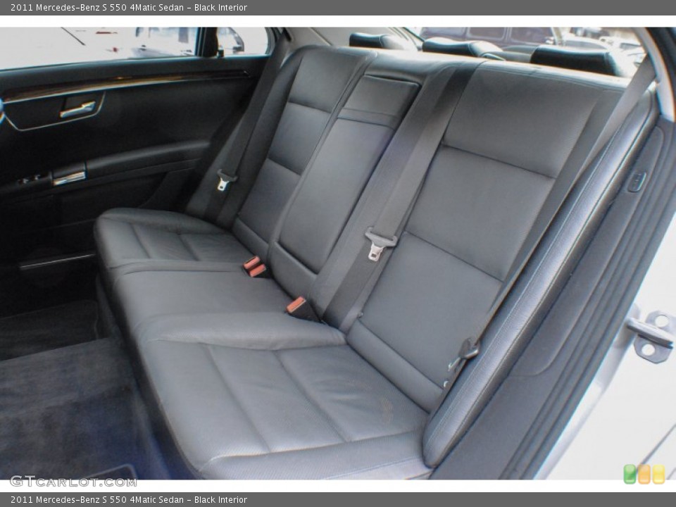 Black Interior Rear Seat for the 2011 Mercedes-Benz S 550 4Matic Sedan #73650555