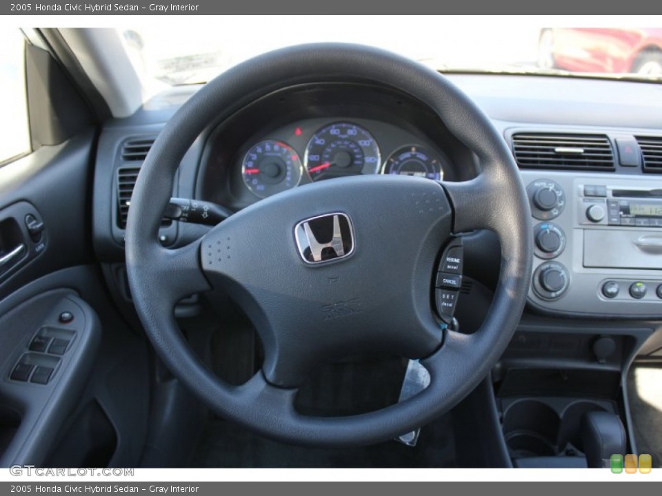 Gray Interior Steering Wheel for the 2005 Honda Civic Hybrid Sedan #73653901