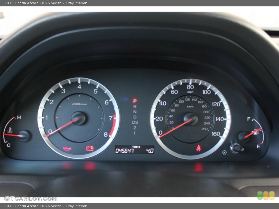 Gray Interior Gauges for the 2010 Honda Accord EX V6 Sedan #73654472