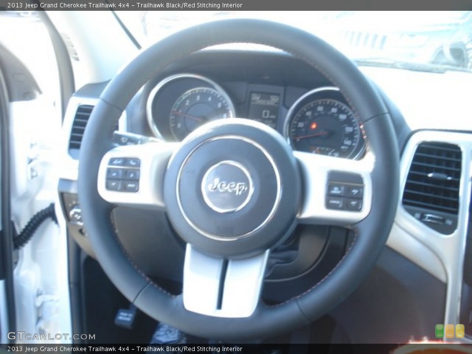 Trailhawk Black/Red Stitching Interior Steering Wheel for the 2013 Jeep Grand Cherokee Trailhawk 4x4 #73654482