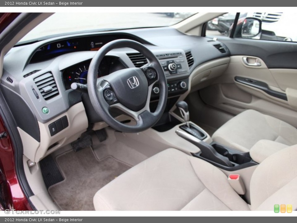 Beige Interior Prime Interior for the 2012 Honda Civic LX Sedan #73654983