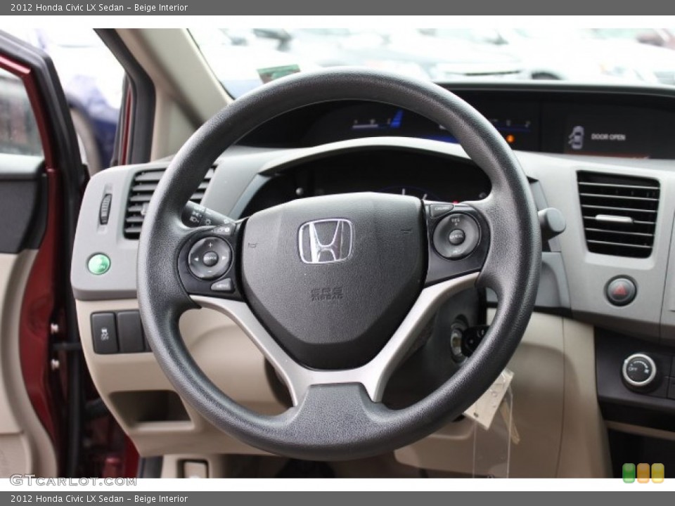 Beige Interior Steering Wheel for the 2012 Honda Civic LX Sedan #73655082