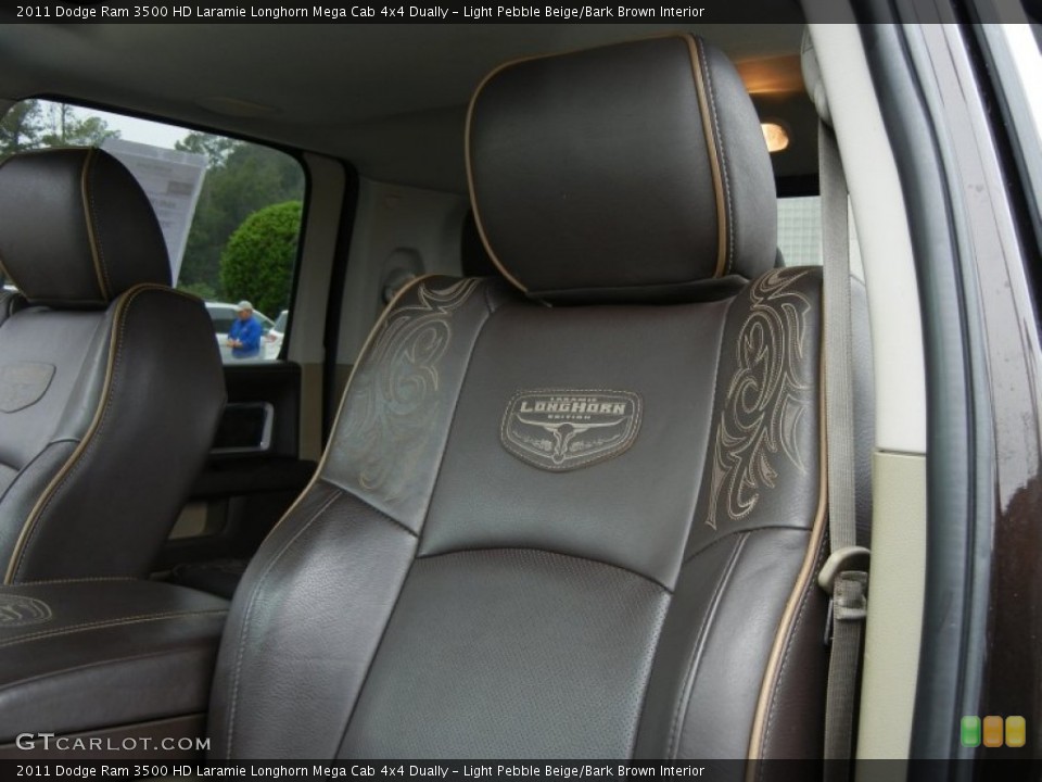 Light Pebble Beige/Bark Brown Interior Front Seat for the 2011 Dodge Ram 3500 HD Laramie Longhorn Mega Cab 4x4 Dually #73659636