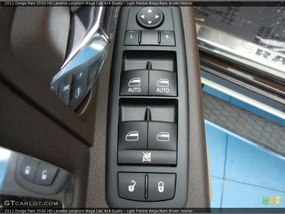 Light Pebble Beige/Bark Brown Interior Controls for the 2011 Dodge Ram 3500 HD Laramie Longhorn Mega Cab 4x4 Dually #73659648