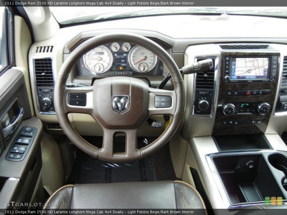 Light Pebble Beige/Bark Brown Interior Dashboard for the 2011 Dodge Ram 3500 HD Laramie Longhorn Mega Cab 4x4 Dually #73659801
