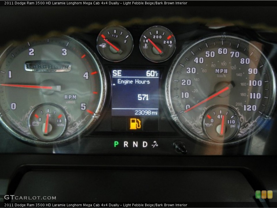 Light Pebble Beige/Bark Brown Interior Gauges for the 2011 Dodge Ram 3500 HD Laramie Longhorn Mega Cab 4x4 Dually #73659817