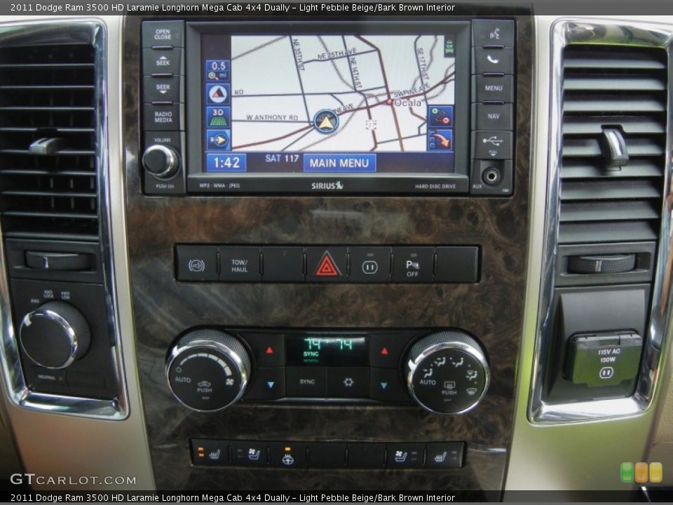 Light Pebble Beige/Bark Brown Interior Navigation for the 2011 Dodge Ram 3500 HD Laramie Longhorn Mega Cab 4x4 Dually #73659849