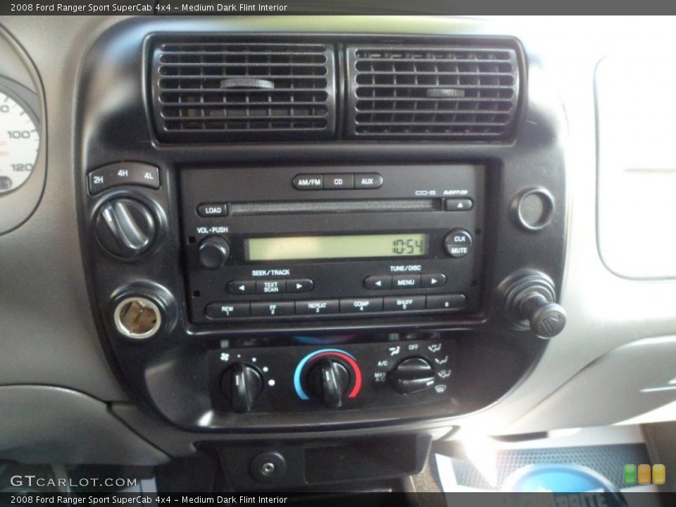 Medium Dark Flint Interior Controls for the 2008 Ford Ranger Sport SuperCab 4x4 #73661263