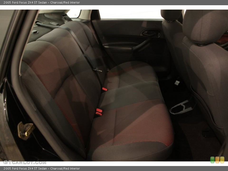 Charcoal/Red Interior Rear Seat for the 2005 Ford Focus ZX4 ST Sedan #73662762