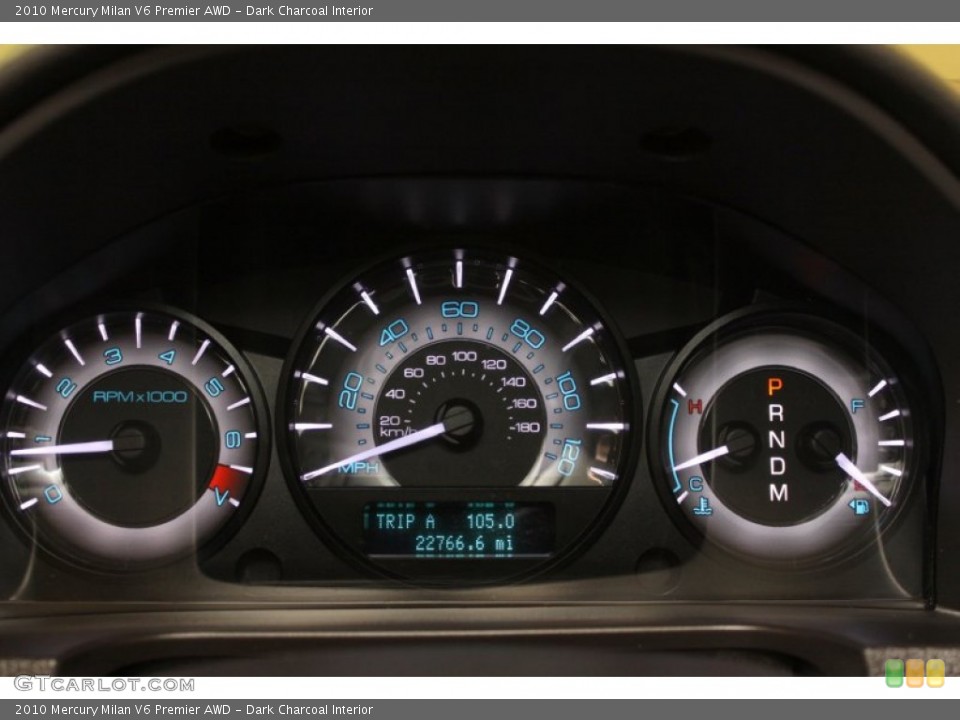 Dark Charcoal Interior Gauges for the 2010 Mercury Milan V6 Premier AWD #73664614