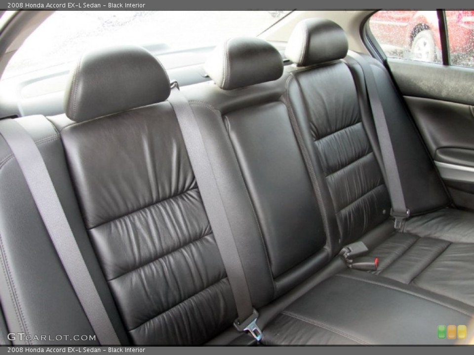 Black Interior Rear Seat for the 2008 Honda Accord EX-L Sedan #73675725