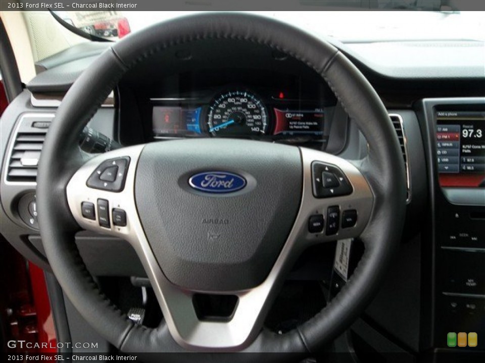 Charcoal Black Interior Steering Wheel for the 2013 Ford Flex SEL #73687103
