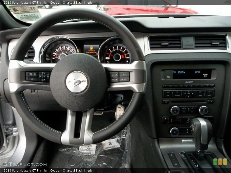 Charcoal Black Interior Steering Wheel for the 2013 Ford Mustang GT Premium Coupe #73687803
