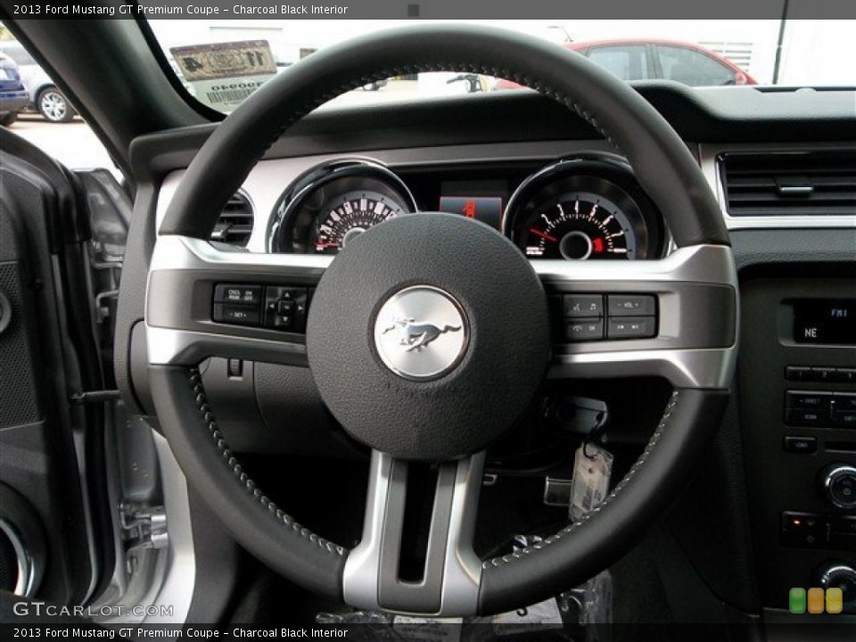 Charcoal Black Interior Steering Wheel for the 2013 Ford Mustang GT Premium Coupe #73687917
