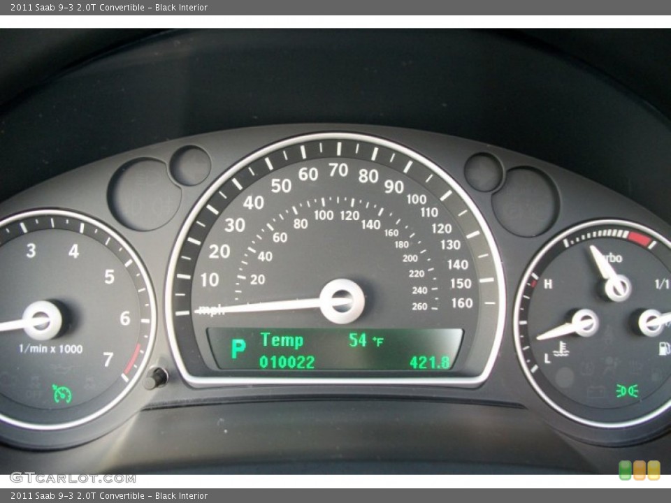 Black Interior Gauges for the 2011 Saab 9-3 2.0T Convertible #73691286