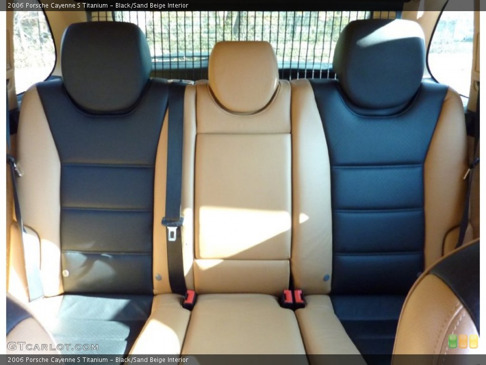 Black/Sand Beige Interior Rear Seat for the 2006 Porsche Cayenne S Titanium #73693455