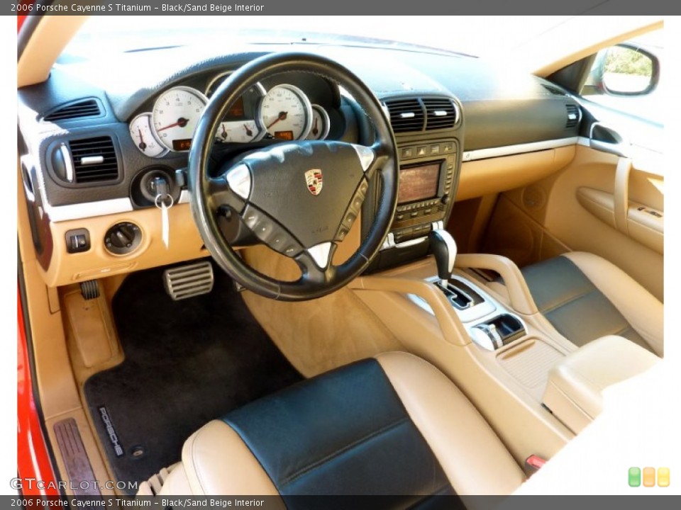 Black/Sand Beige Interior Prime Interior for the 2006 Porsche Cayenne S Titanium #73693555