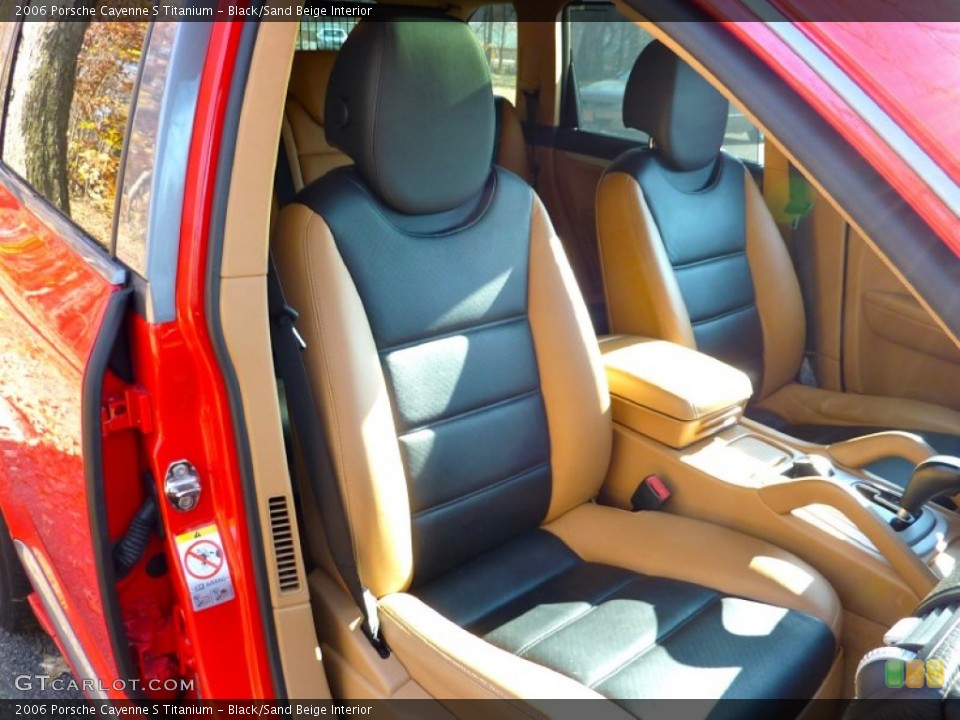 Black/Sand Beige Interior Front Seat for the 2006 Porsche Cayenne S Titanium #73693659