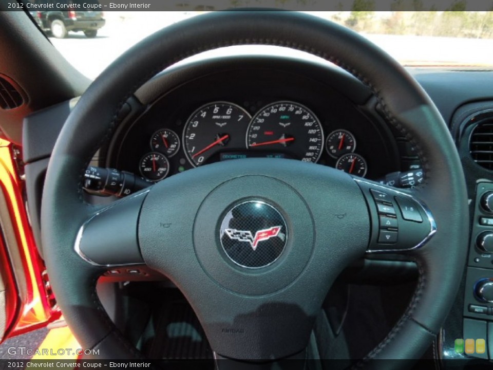 Ebony Interior Steering Wheel for the 2012 Chevrolet Corvette Coupe #73695986