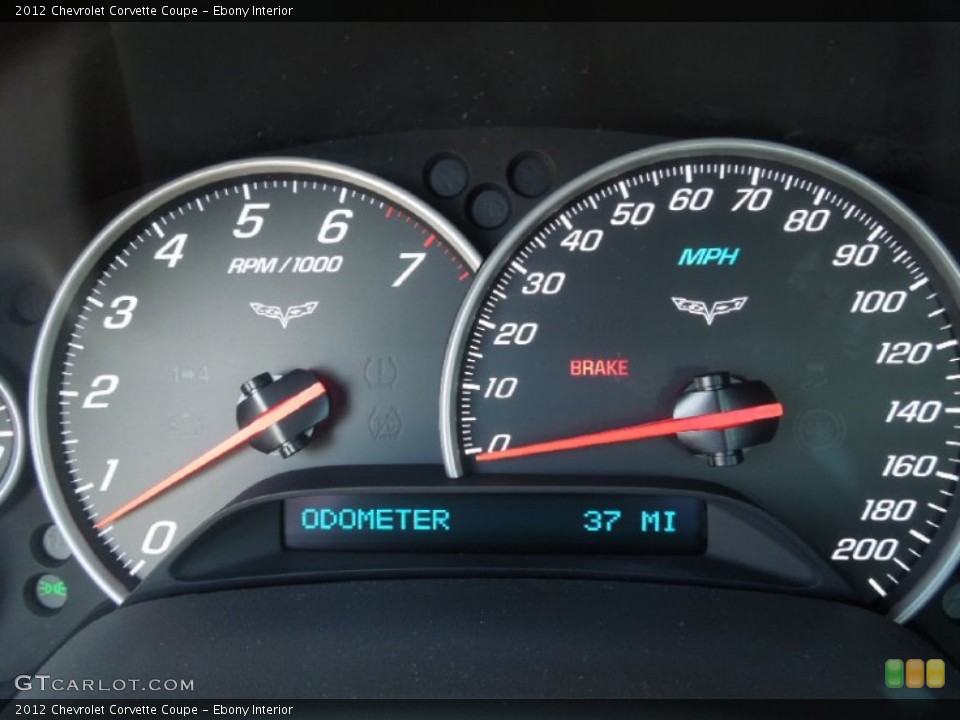 Ebony Interior Gauges for the 2012 Chevrolet Corvette Coupe #73696005