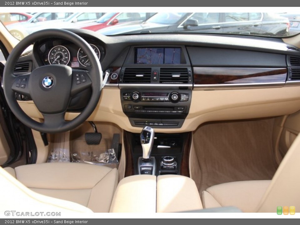 Sand Beige Interior Dashboard for the 2012 BMW X5 xDrive35i #73696515