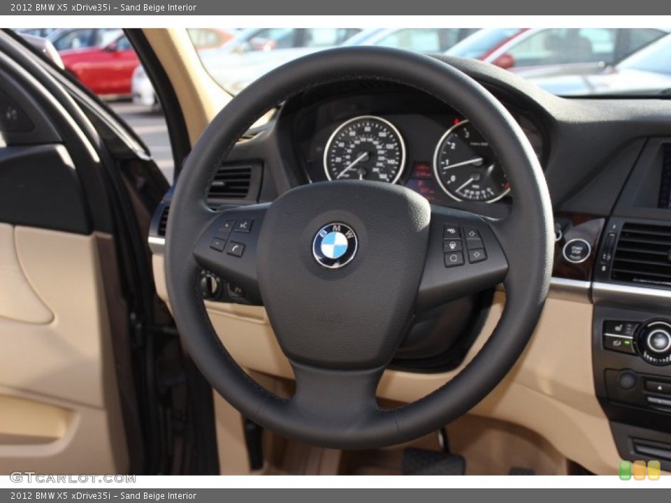 Sand Beige Interior Steering Wheel for the 2012 BMW X5 xDrive35i #73696557