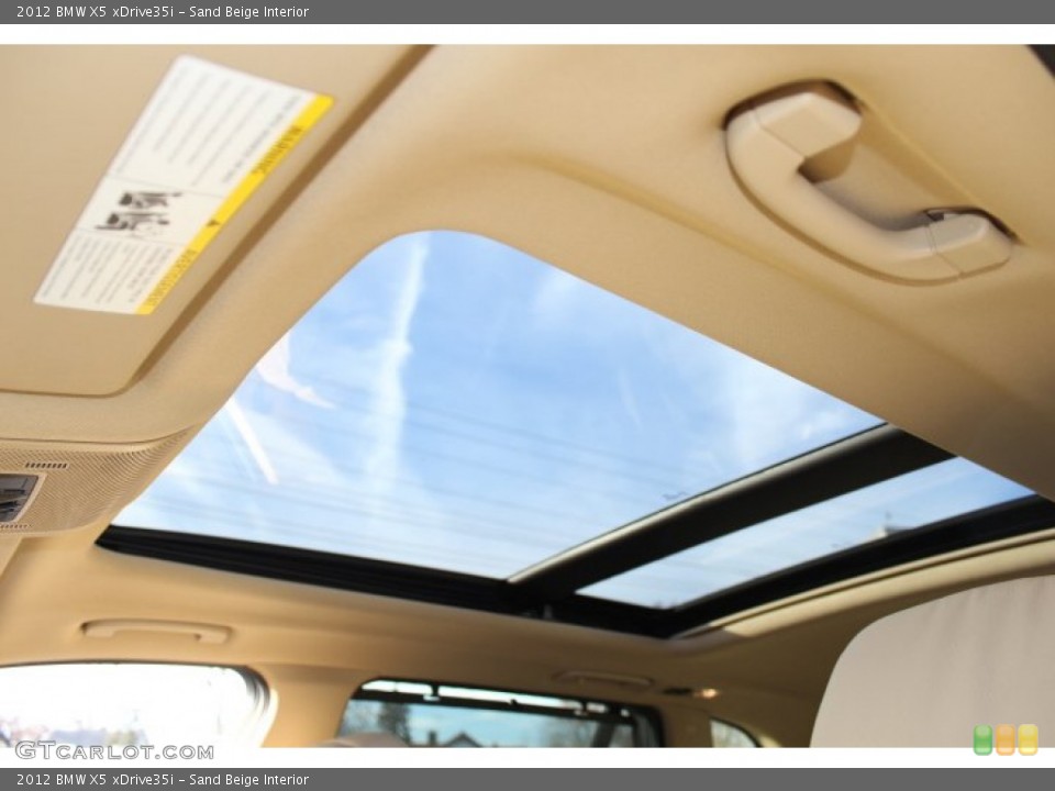 Sand Beige Interior Sunroof for the 2012 BMW X5 xDrive35i #73696612