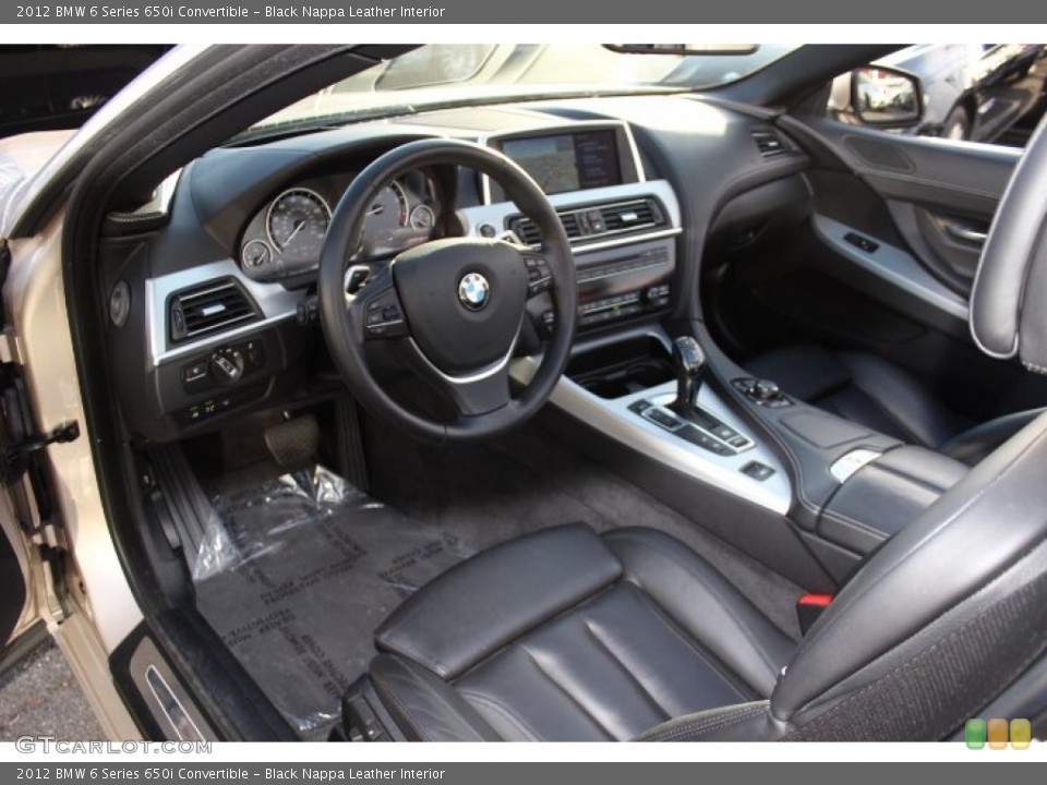 Black Nappa Leather Interior Prime Interior for the 2012 BMW 6 Series 650i Convertible #73698516