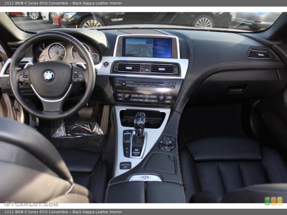Black Nappa Leather Interior Dashboard for the 2012 BMW 6 Series 650i Convertible #73698549