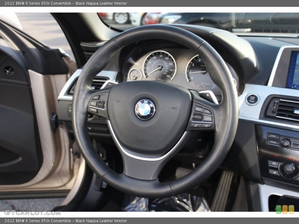 Black Nappa Leather Interior Steering Wheel for the 2012 BMW 6 Series 650i Convertible #73698588