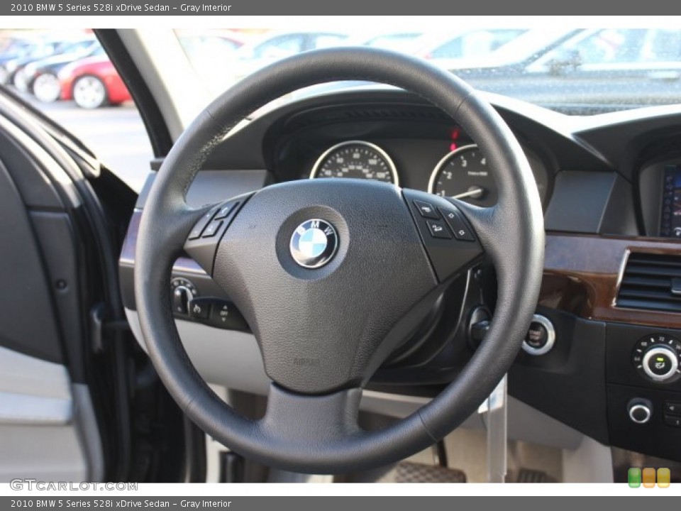 Gray Interior Steering Wheel for the 2010 BMW 5 Series 528i xDrive Sedan #73702320