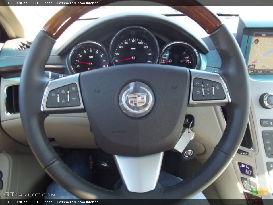 Cashmere/Cocoa Interior Steering Wheel for the 2013 Cadillac CTS 3.6 Sedan #73707060