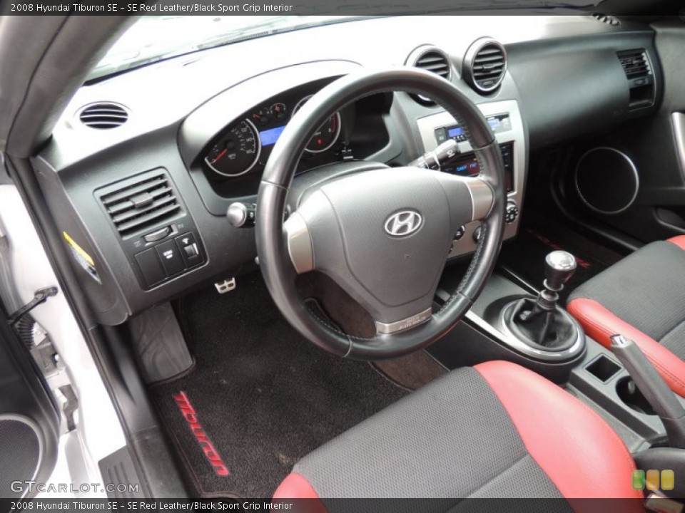 SE Red Leather/Black Sport Grip Interior Photo for the 2008 Hyundai Tiburon SE #73718351