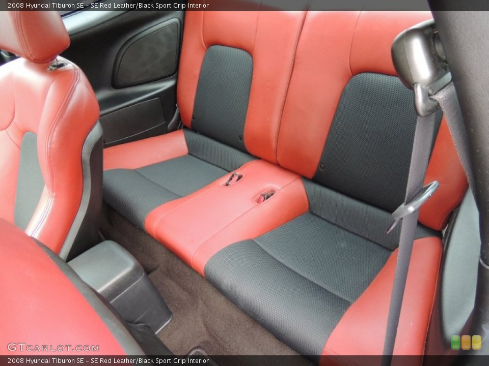 SE Red Leather/Black Sport Grip Interior Rear Seat for the 2008 Hyundai Tiburon SE #73718417
