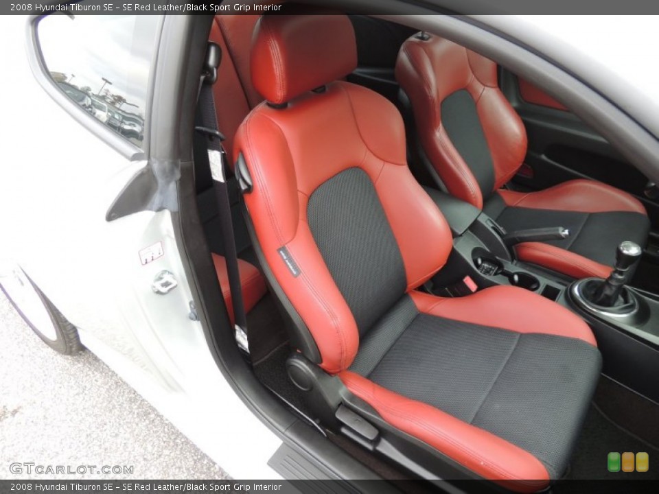 SE Red Leather/Black Sport Grip Interior Front Seat for the 2008 Hyundai Tiburon SE #73718465