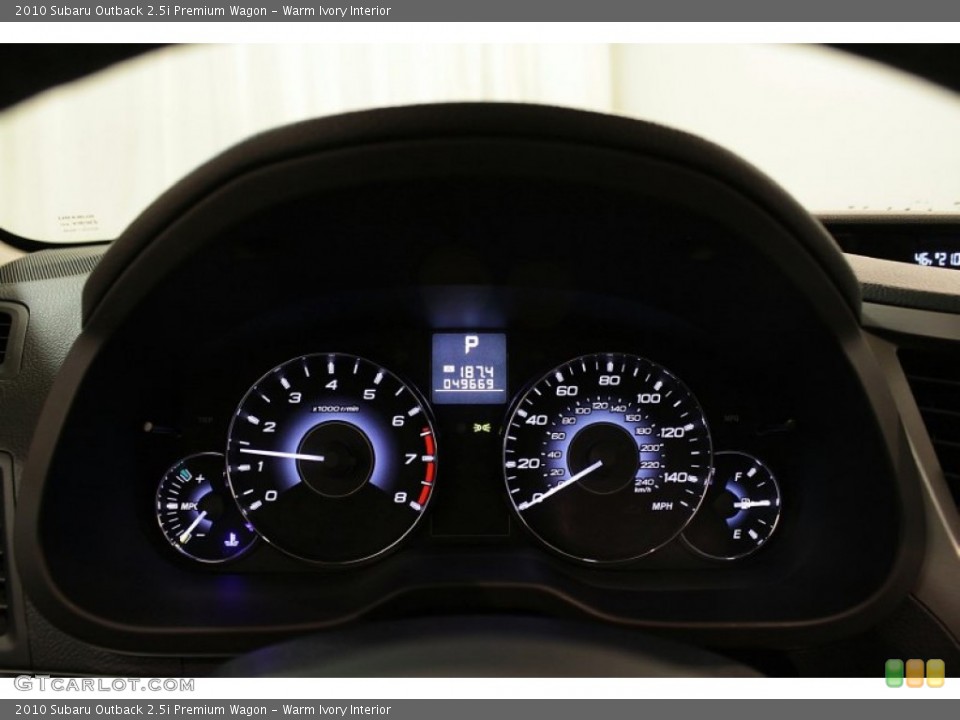 Warm Ivory Interior Gauges for the 2010 Subaru Outback 2.5i Premium Wagon #73719116