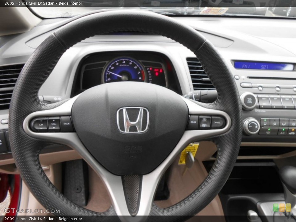 Beige Interior Steering Wheel for the 2009 Honda Civic LX Sedan #73719796