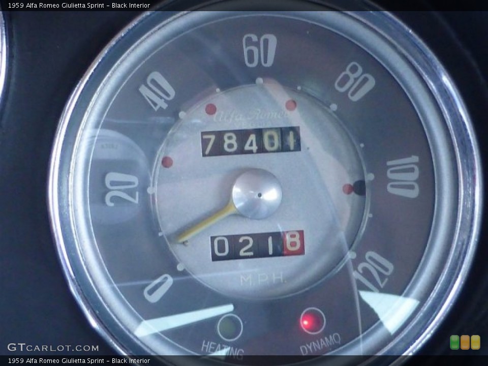 Black Interior Gauges for the 1959 Alfa Romeo Giulietta Sprint #73720160