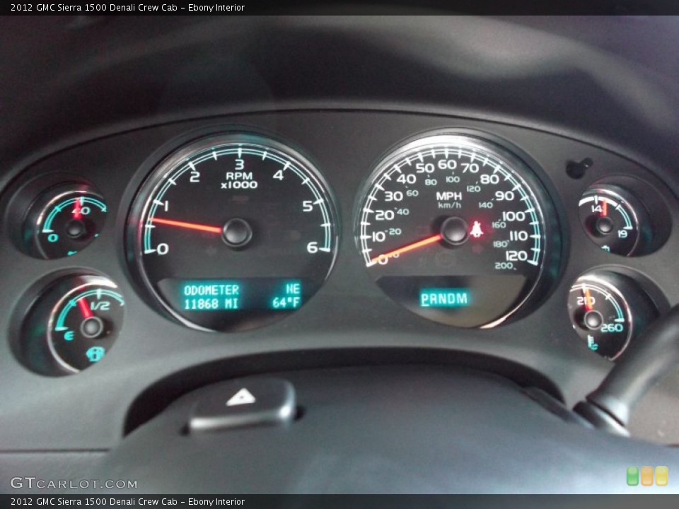 Ebony Interior Gauges for the 2012 GMC Sierra 1500 Denali Crew Cab #73722734