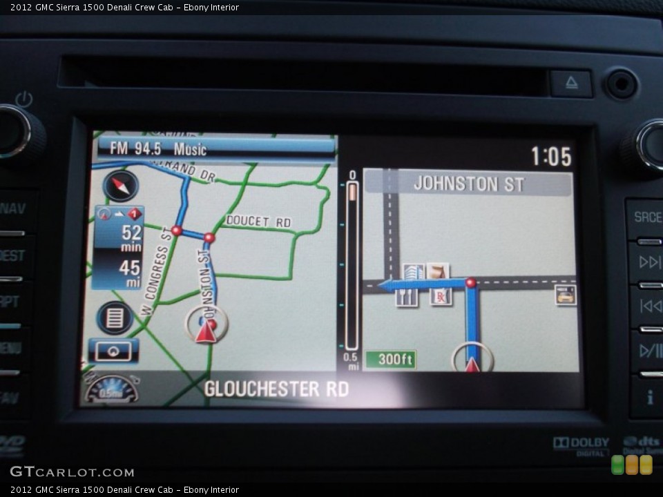 Ebony Interior Navigation for the 2012 GMC Sierra 1500 Denali Crew Cab #73722788