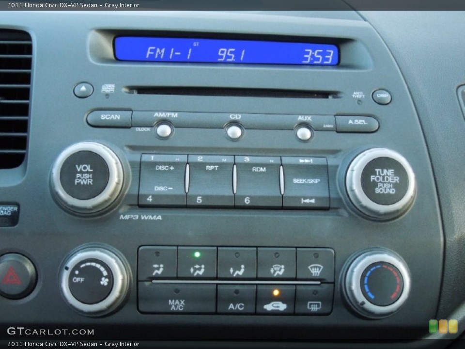 Gray Interior Controls for the 2011 Honda Civic DX-VP Sedan #73727666