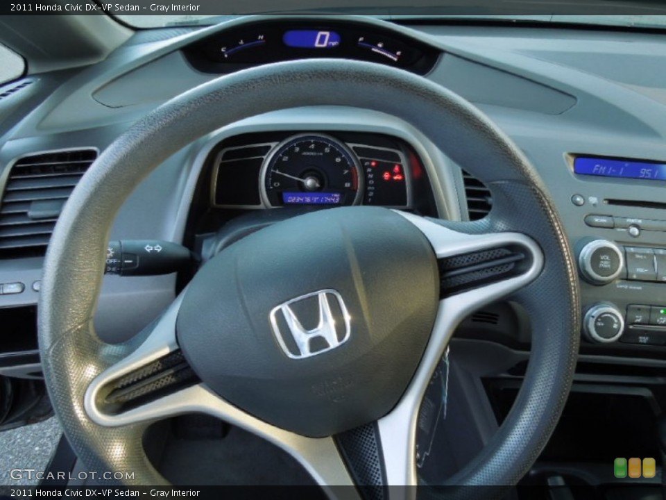 Gray Interior Steering Wheel for the 2011 Honda Civic DX-VP Sedan #73727681