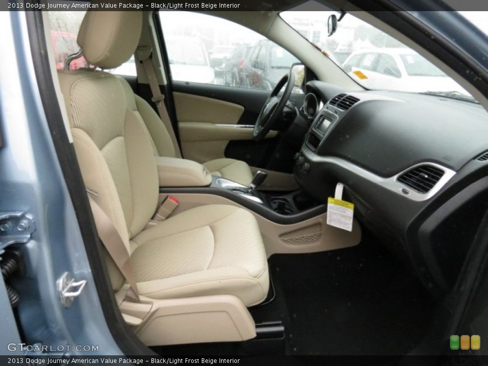Black/Light Frost Beige Interior Front Seat for the 2013 Dodge Journey American Value Package #73728323