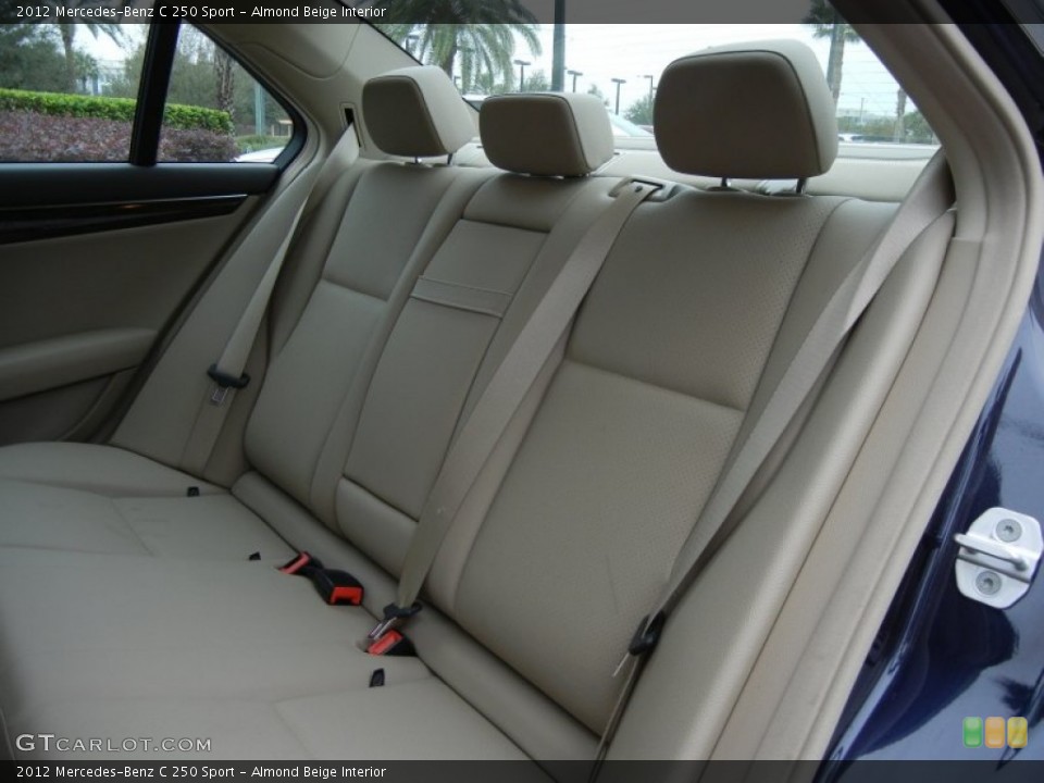Almond Beige Interior Rear Seat for the 2012 Mercedes-Benz C 250 Sport #73733679
