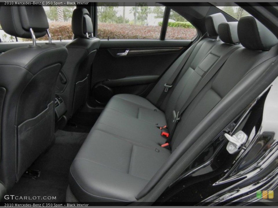 Black Interior Rear Seat for the 2010 Mercedes-Benz C 350 Sport #73735295